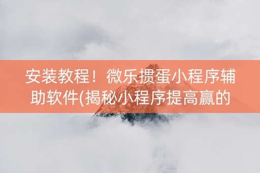 安装教程！微乐掼蛋小程序辅助软件(揭秘小程序提高赢的概率)