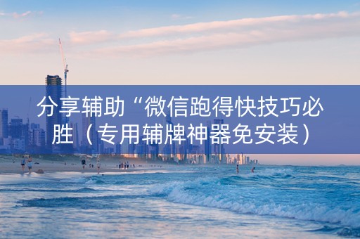 分享辅助“微信跑得快技巧必胜（专用辅牌神器免安装）