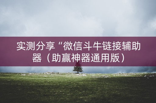 实测分享“微信斗牛链接辅助器（助赢神器通用版）