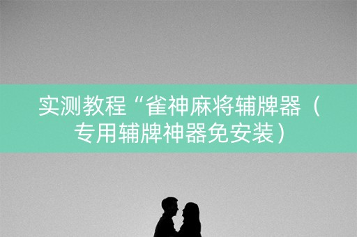 实测教程“雀神麻将辅牌器（专用辅牌神器免安装）