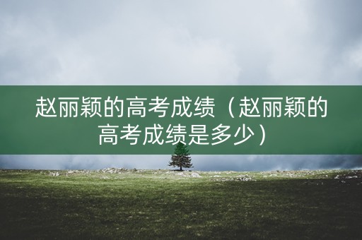 赵丽颖的高考成绩（赵丽颖的高考成绩是多少）