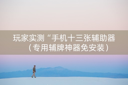 玩家实测“手机十三张辅助器（专用辅牌神器免安装）