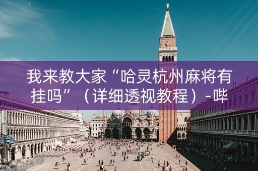 我来教大家“哈灵杭州麻将有挂吗”（详细透视教程）-哔哩哔哩