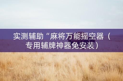 实测辅助“麻将万能摇空器（专用辅牌神器免安装）