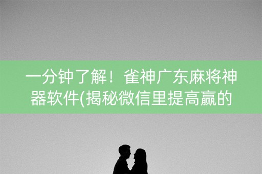 一分钟了解！雀神广东麻将神器软件(揭秘微信里提高赢的概率)