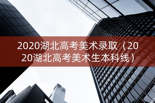 2020湖北高考美术录取（2020湖北高考美术生本科线）