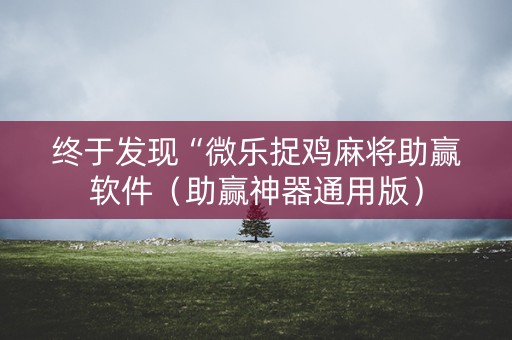 终于发现“微乐捉鸡麻将助赢软件（助赢神器通用版）