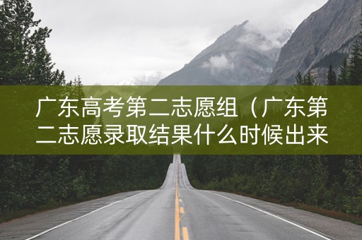 广东高考第二志愿组（广东第二志愿录取结果什么时候出来）
