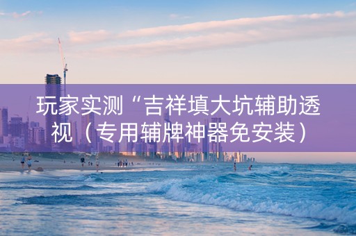 玩家实测“吉祥填大坑辅助透视（专用辅牌神器免安装）