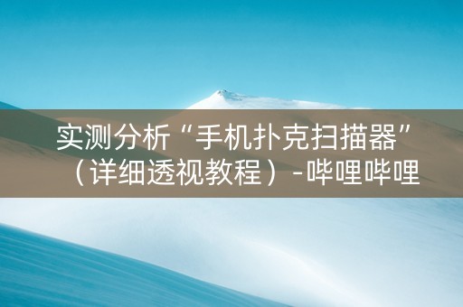 实测分析“手机扑克扫描器”（详细透视教程）-哔哩哔哩