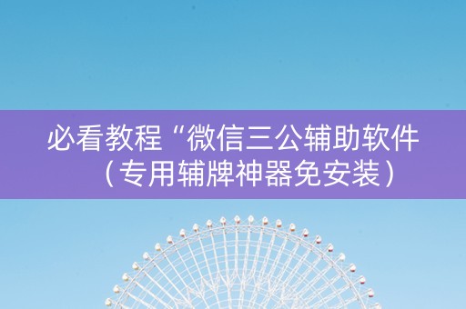 必看教程“微信三公辅助软件（专用辅牌神器免安装）