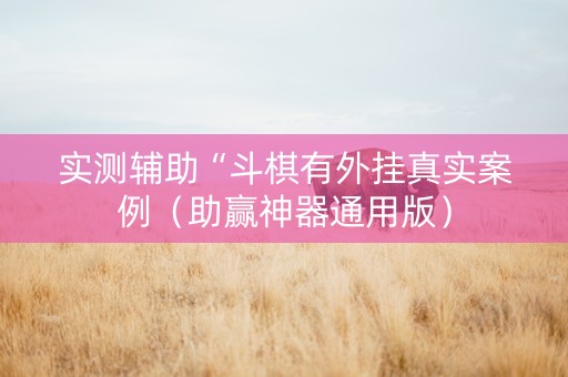 实测辅助“斗棋有外挂真实案例（助赢神器通用版）