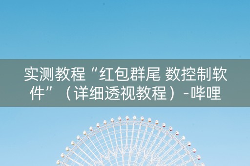 实测教程“红包群尾 数控制软件”（详细透视教程）-哔哩哔哩