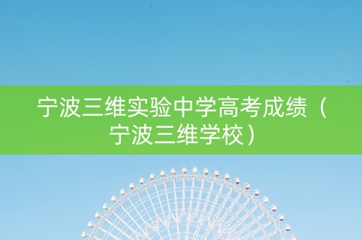 宁波三维实验中学高考成绩（宁波三维学校）