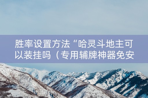 胜率设置方法“哈灵斗地主可以装挂吗（专用辅牌神器免安装）
