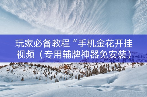 玩家必备教程“手机金花开挂视频（专用辅牌神器免安装）