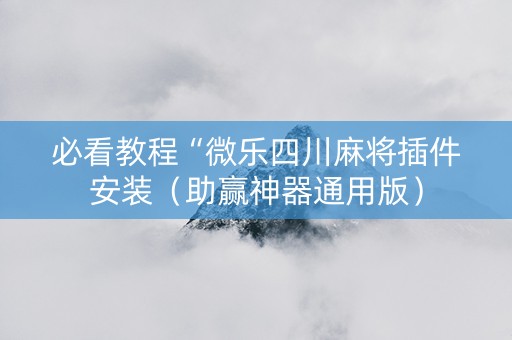 必看教程“微乐四川麻将插件安装（助赢神器通用版）