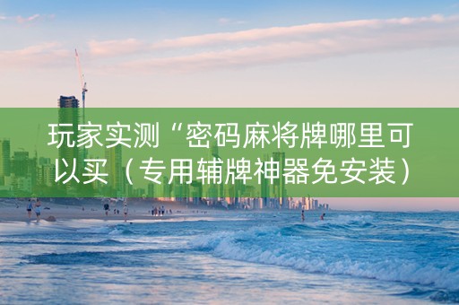 玩家实测“密码麻将牌哪里可以买（专用辅牌神器免安装）
