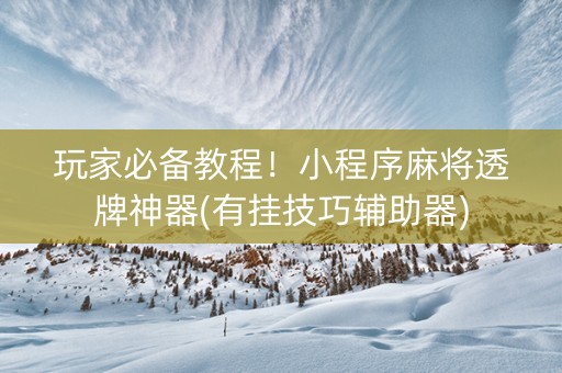 玩家必备教程！小程序麻将透牌神器(有挂技巧辅助器)
