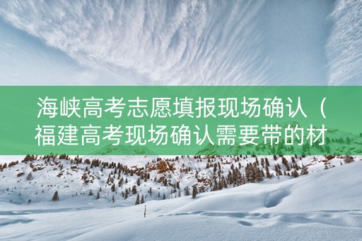海峡高考志愿填报现场确认（福建高考现场确认需要带的材料）