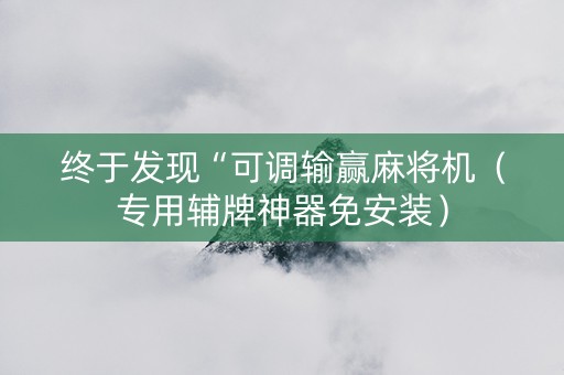 终于发现“可调输赢麻将机（专用辅牌神器免安装）