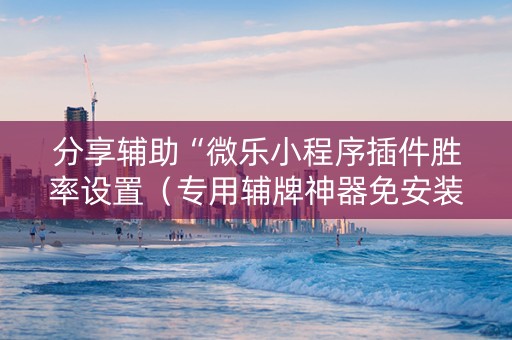 分享辅助“微乐小程序插件胜率设置（专用辅牌神器免安装）
