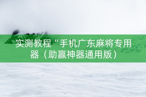 实测教程“手机广东麻将专用器（助赢神器通用版）
