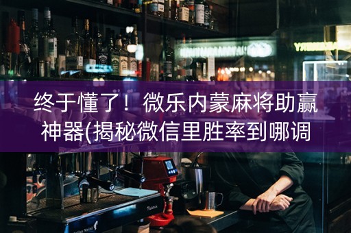 终于懂了！微乐内蒙麻将助赢神器(揭秘微信里胜率到哪调)