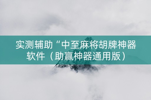 实测辅助“中至麻将胡牌神器软件（助赢神器通用版）