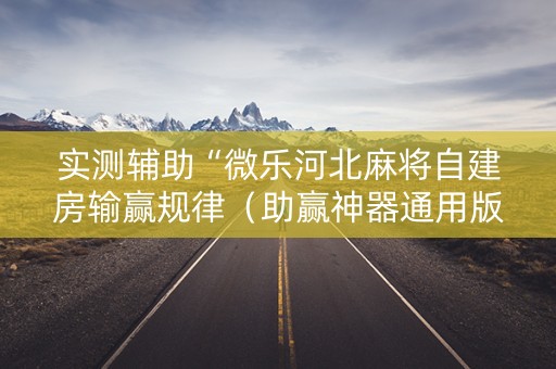 实测辅助“微乐河北麻将自建房输赢规律（助赢神器通用版）