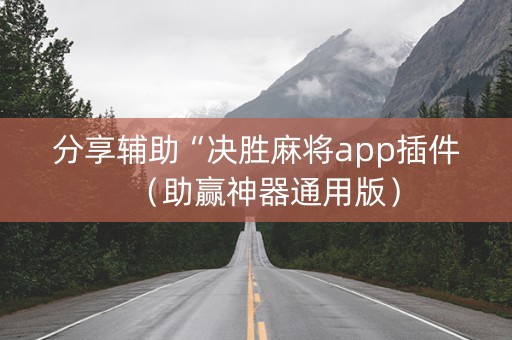 分享辅助“决胜麻将app插件（助赢神器通用版）