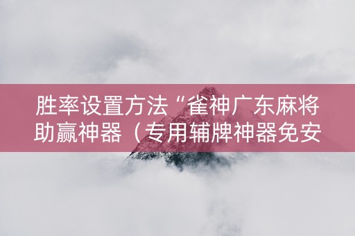 胜率设置方法“雀神广东麻将助赢神器（专用辅牌神器免安装）