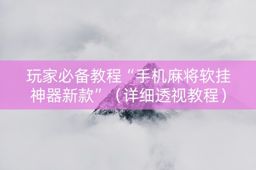 玩家必备教程“手机麻将软挂神器新款”（详细透视教程）-哔哩哔哩