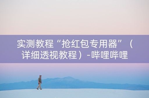 实测教程“抢红包专用器”（详细透视教程）-哔哩哔哩