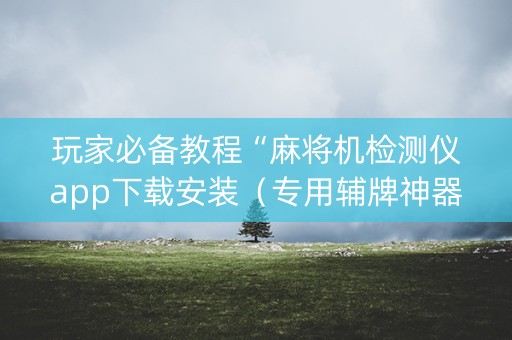 玩家必备教程“麻将机检测仪app下载安装（专用辅牌神器免安装）