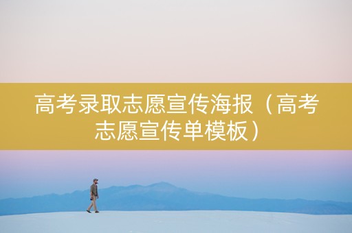 高考录取志愿宣传海报（高考志愿宣传单模板）