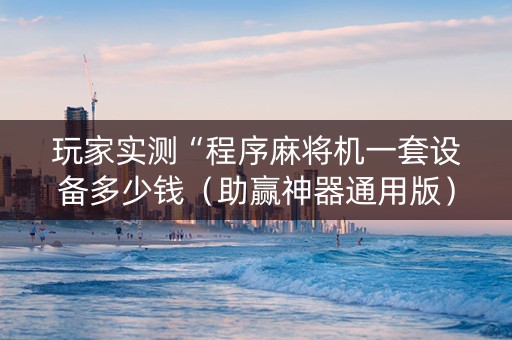 玩家实测“程序麻将机一套设备多少钱（助赢神器通用版）