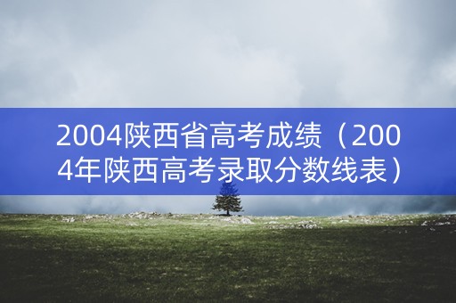 2004陕西省高考成绩（2004年陕西高考录取分数线表）