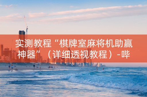 实测教程“棋牌室麻将机助赢神器”（详细透视教程）-哔哩哔哩