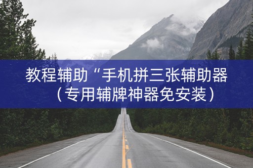 教程辅助“手机拼三张辅助器（专用辅牌神器免安装）