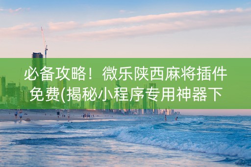 必备攻略！微乐陕西麻将插件免费(揭秘小程序专用神器下载)