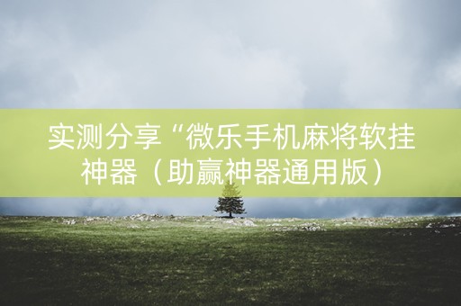 实测分享“微乐手机麻将软挂神器（助赢神器通用版）