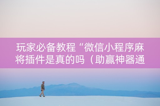 玩家必备教程“微信小程序麻将插件是真的吗（助赢神器通用版）