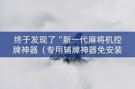 终于发现了“新一代麻将机控牌神器（专用辅牌神器免安装）