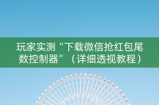 玩家实测“下载微信抢红包尾数控制器”（详细透视教程）-哔哩哔哩