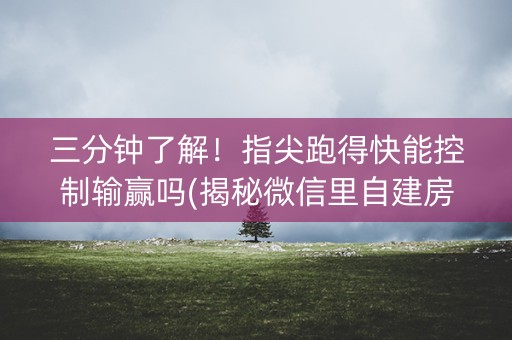 三分钟了解！指尖跑得快能控制输赢吗(揭秘微信里自建房怎么赢)
