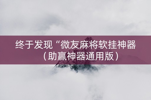 终于发现“微友麻将软挂神器（助赢神器通用版）