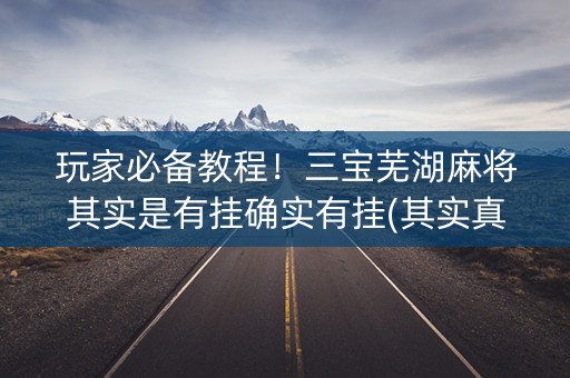 玩家必备教程！三宝芜湖麻将其实是有挂确实有挂(其实真的确实有挂)