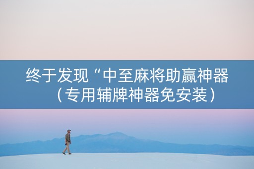 终于发现“中至麻将助赢神器（专用辅牌神器免安装）