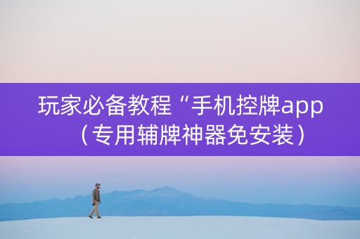 玩家必备教程“手机控牌app（专用辅牌神器免安装）